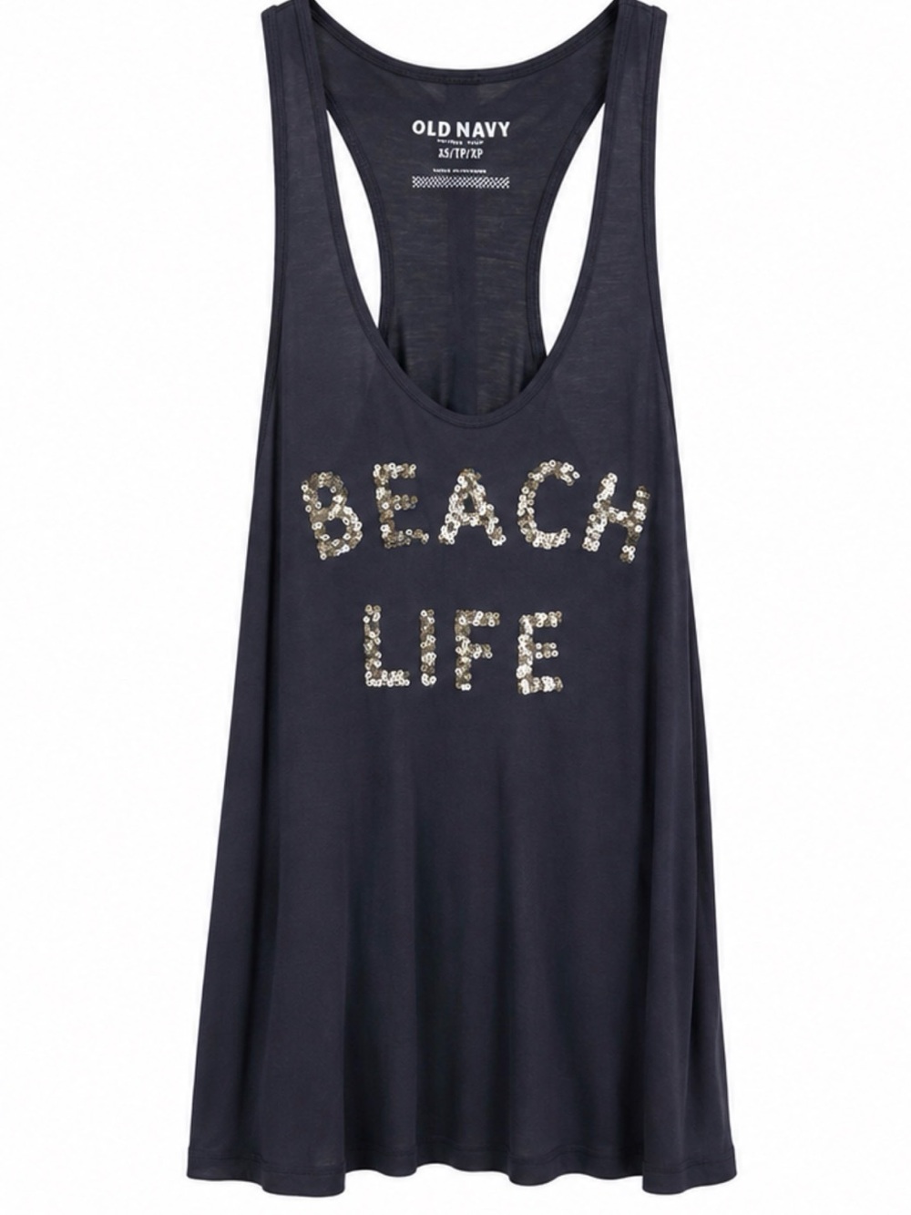 Old Navy Sequin "Beach Life" Racerback Tank